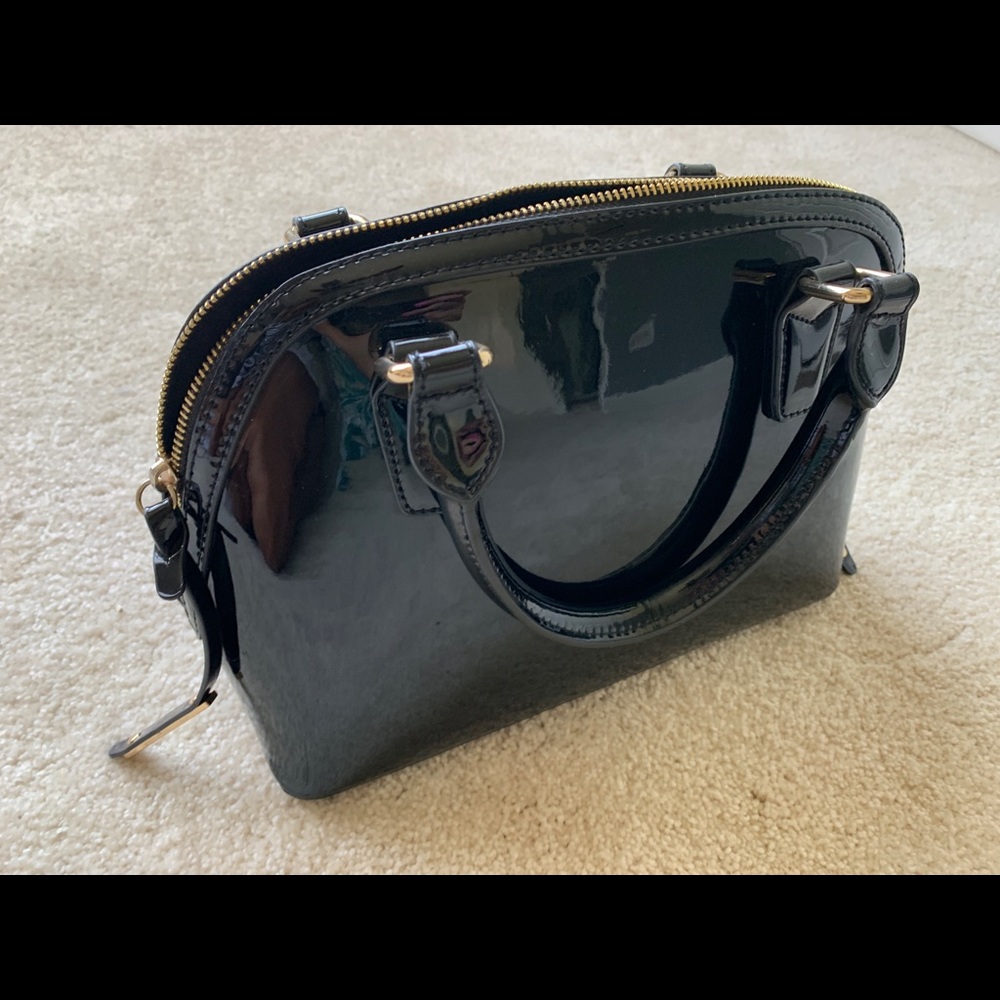 BCBG Black patent satchel purse
